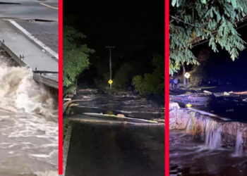 Colapsa puente vehicular por lluvias en Querétaro