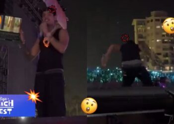 ¡Viral! Natanael Cano se va a los golpes en pleno concierto.