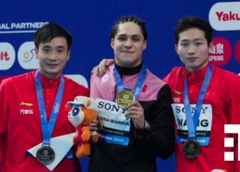 Osmar Olvera gana oro en trampolín 3m en el Mundial de Singapur.