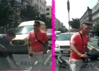 Motociclista de un puñetazo manda al hospital a taxista