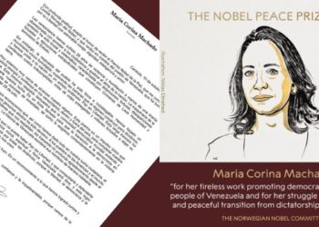 opositora venezolana, galardonada con Premio Nobel de la Paz