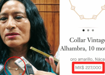 Abelina López jura que su collar de más de 200 mp se lo dio “el pueblo”.