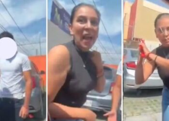 ¡Intolerancia vial! Familia agrede a automovilista y le grita muévete animal