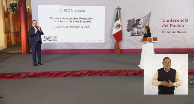 Marcelo Ebrard presenta Paquete Arancelario para proteger 350 mil empleos en México.