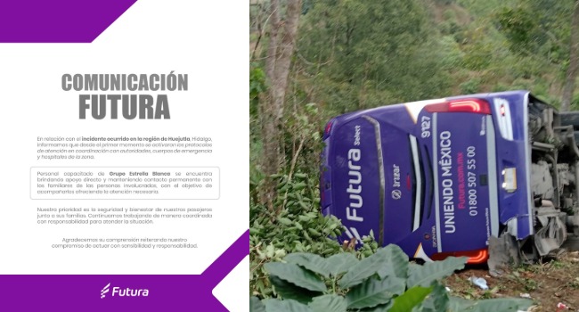 Volcadura de autobús en Tlanchinol, Hidalgo, deja cinco muertos