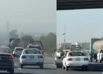 Pipa robada desata persecución en la México-Pachuca, hay un detenido.