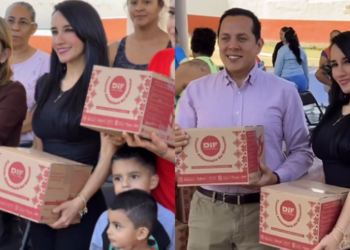 Michelle Núñez Ponce da apoyos alimentarios a Villa de Colorines, Valle de Bravo.