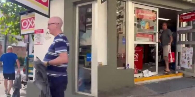 Extranjeros saquean Oxxo durante disturbios en Puerto Vallarta (VIDEO)