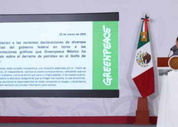Sheinbaum rechaza imagen de derrame: “Greenpeace no tiene datos científicos”.