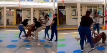 Madres protagonizan pelea en pleno festival de primavera