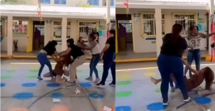 Madres protagonizan pelea en pleno festival de primavera