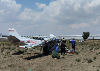 Graban en VIDEO momento exacto del desplome de avioneta en Huejotzingo, Puebla.