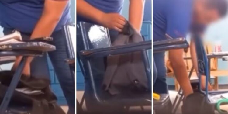 VIDEO exhibe a maestros robando pertenencias y dinero de las mochilas de sus alumnos