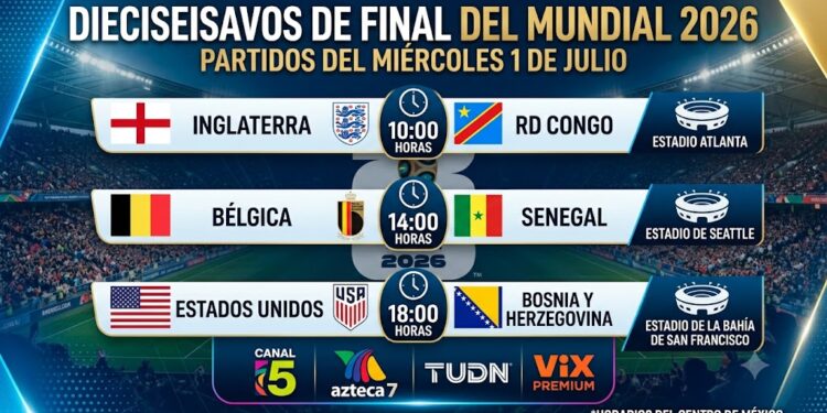 Dieciseisavos de Final: Horarios y dónde ver los partidos este 1 de julio