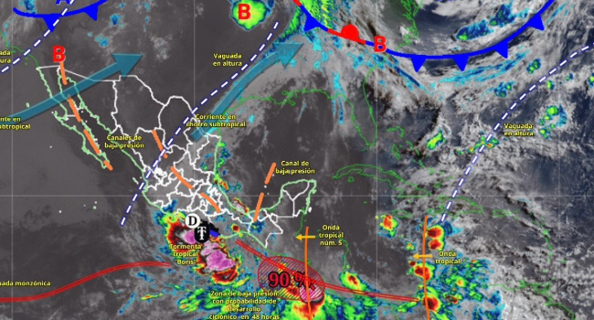 Acapulco se declara en alerta roja ante la llegada de la tormenta tropical Boris.