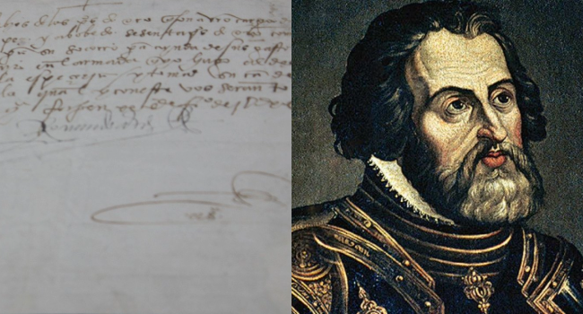 México recupera documento de Hernán Cortés robado hace más de 30 años.