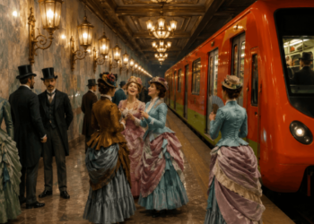 Viajeros del siglo XVI sorprenden a usuarios en la estación Hidalgo del Metro (VIDEO).