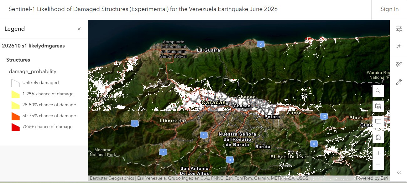 NASA revela daños en 59 mil edificios tras sismos en Venezuela