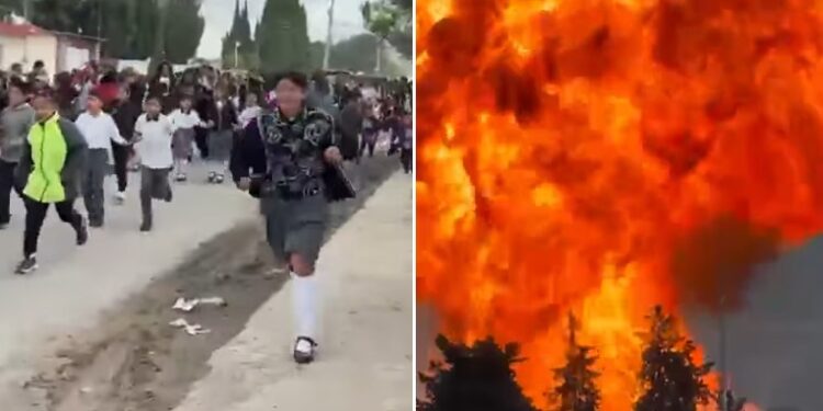 Captan en VIDEO el momento de la explosión de autotanques de gas que puso en alerta a Tepeaca, Puebla