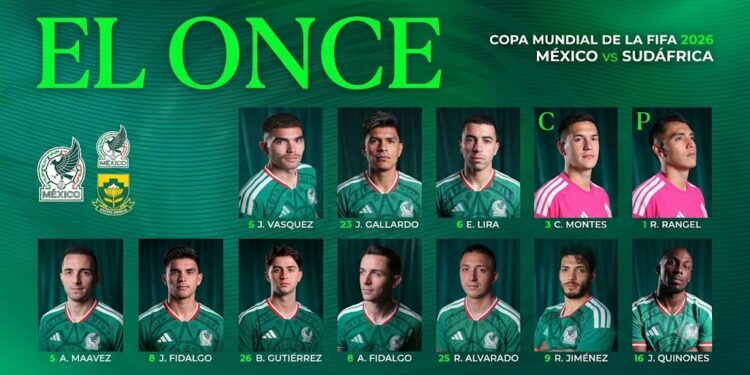 ¡Alineación! Así jugará la Selección Mexicana ante Sudáfrica en inauguración del Mundial