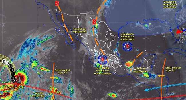 Julio arranca con lluvias en casi todo México y calor extremo en el noroeste.