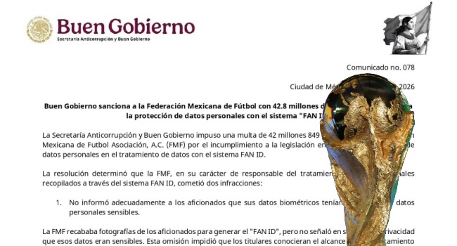 Anticorrupción multa a la FMF con 42.8 mdp por irregularidades en el Fan ID.