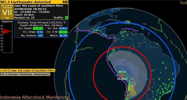 Sismo de 7.2 estremece Perú; autoridades evalúan posibles daños (VIDEO).
