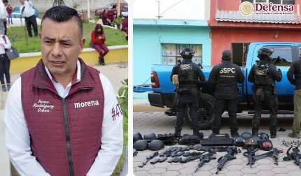Cae alcalde de Morena en Puebla con armas y blindados